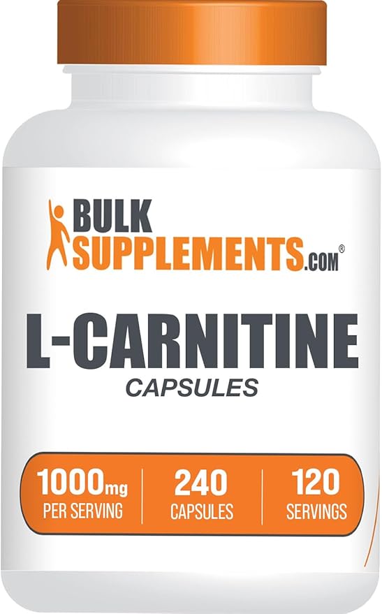 BulkSupplements.com L-Carnitine 1000mg Capsules - Carnitine Supplement, L Carnitine 1000mg, L-Carnitine Capsules - 2 Capsules per Serving (1000mg), 240 Capsules (Pack of 1)