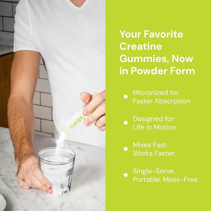 Create Single Serve Creatine Monohydrate Powder – 5g Creapure Creatine | Redefining Strength, Energy & Recovery | Sugar-Free, Vegan, Non-GMO | Lemon/Lime | 30 Packets