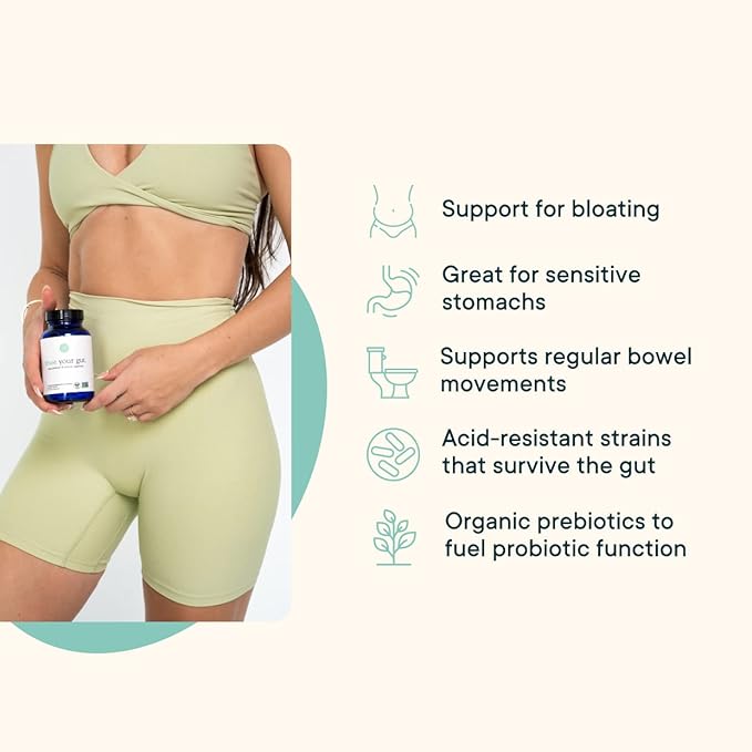 Ora Organic Probiotics with Prebiotics for Digestive Health 16 Billion CFU - Trust Your Gut - Strains - Acidophilus Lactobacillus Breve Bifidum Lactis