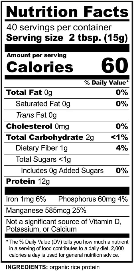 NutriBiotic Certified Organic Plain Rice Protein, 21 Ounce | Low Carbohydrate Vegan Protein Powder | Raw, Certified Kosher & Keto Friendly | Made Without Chemicals, GMOs & Gluten | Easy to Digest
