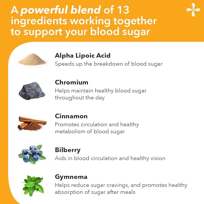 LifeSeasons - GS Stabili-T - Blood Sugar Support Supplement - Maintains Normal Levels - Improves Circulation & Vision Health - Chromium, Cinnamon, Gymnema, Bilberry & Alpha Lipoic Acid - 90 Capsules