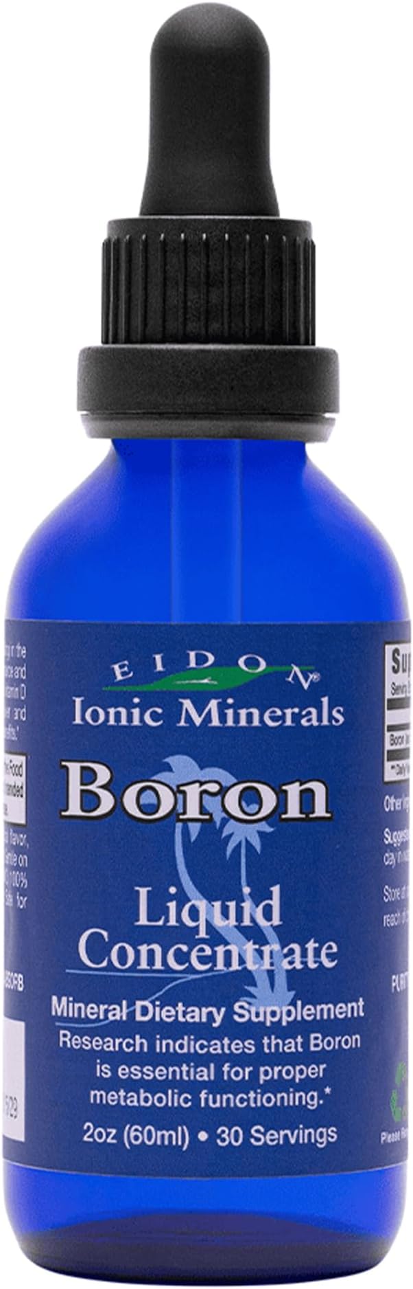 Eidon Ionic Minerals Liquid Boron Drops - Ionic Mineral Boron Supplement, Essential Element to Support Brain and Bone Health, Bioavailable, No Preservatives or Additives - 2 oz