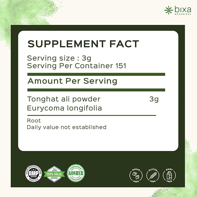bixa BOTANICAL Tongkat Ali Root Powder – 1 lb (16 oz) | Tongkat Ali for Men & Women | Gluten-Free, Non-GMO, Steam Treated, Vegan, 100% Pure – Natural Health Support for Energy & Wellness