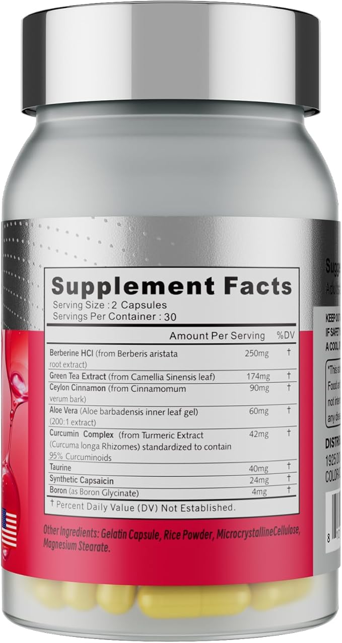 GLP-1 Supplement Support GLP Activate Weight Management & Appetite Control, Natural Metabolism Boost & Gut Health Support, with Berberine HCI, Third-Party Tested, USA-Made, 120 Capsules / 2 Packs