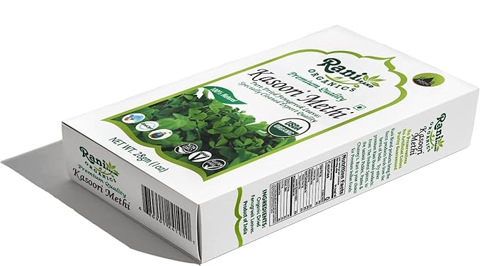 Rani Organic Fenugreek Leaves Dried (Kasoori Methi) 1oz (28g) ~ All Natural | Vegan | Gluten Friendly | NON-GMO | Indian Origin | USDA Certified Organic