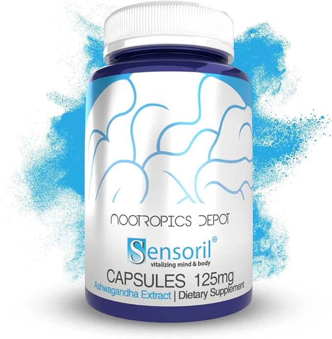 Nootropics Depot Sensoril Ashwagandha Capsules | 125mg | 90 Count | Ayurvedic Herb | Standardized Withania somnifera Extract