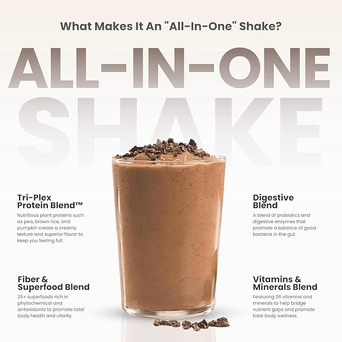 310 Nutrition All-In-One Meal Replacement Shake-Superfood Protein with Fiber, Probiotics & Adaptogens โ Low Carb, Vegan, Keto & Paleo Friendly - ๐ฎ๐ด ๐ฆ๐ฒ๐ฟ๐๐ถ๐ป๐ด๐ ๐๐ต๐ผ๐ฐ๐ผ๐น๐ฎ๐๐ฒ ๐๐น๐ถ๐๐