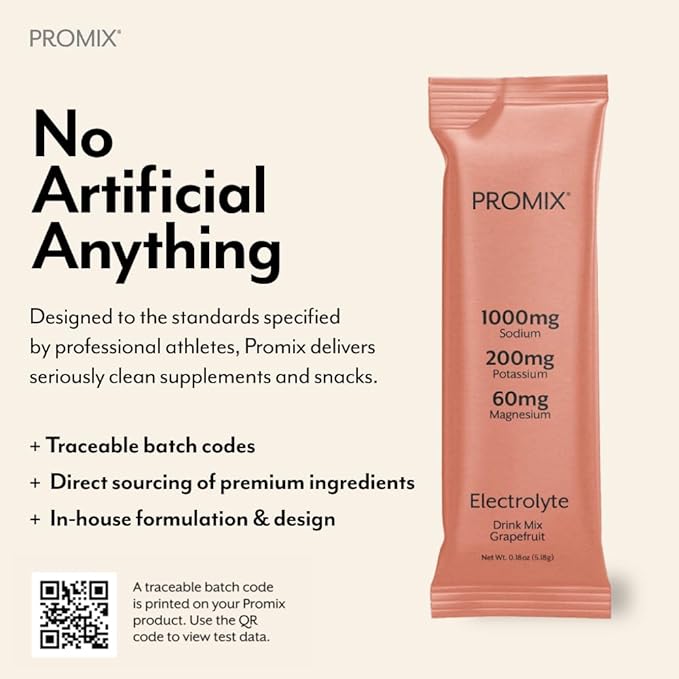 ProMix Nutrition Electrolytes Powder Hydration Packets | Himalayan Pink Salt, Magnesium, Potassium, Vitamin C | Sugar Free - 30 Count
