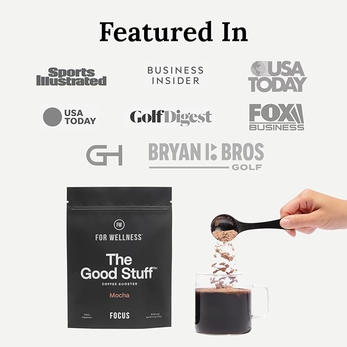 For Wellness The Good Stuff™ Focus Blend (30 Servings Pouch), Non-Dairy Coffee Supplement – Stimulates Cognitive Function & Mental Clarity