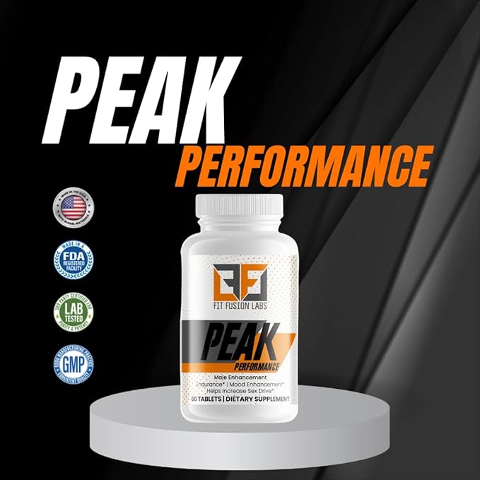Peak Performance Natural Male Enhancement & Energy Booster – Tongkat Ali, Maca, Zinc & Ginseng – Supports Stamina, Strength & Recovery – 60 Tablets