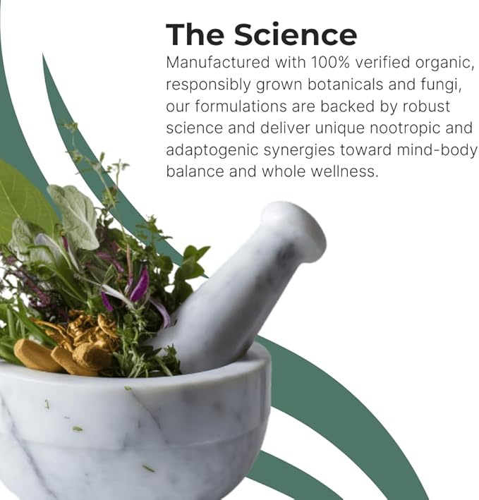 HARMONY Mushroom & Botanical Supplement by Setas – Organic Reishi & Lion’s Mane, Ashwagandha, Linden Tree & L-theanine to Support Mood, Stress Management, & Calm, Vegan & Non-GMO, 60-Day Supply