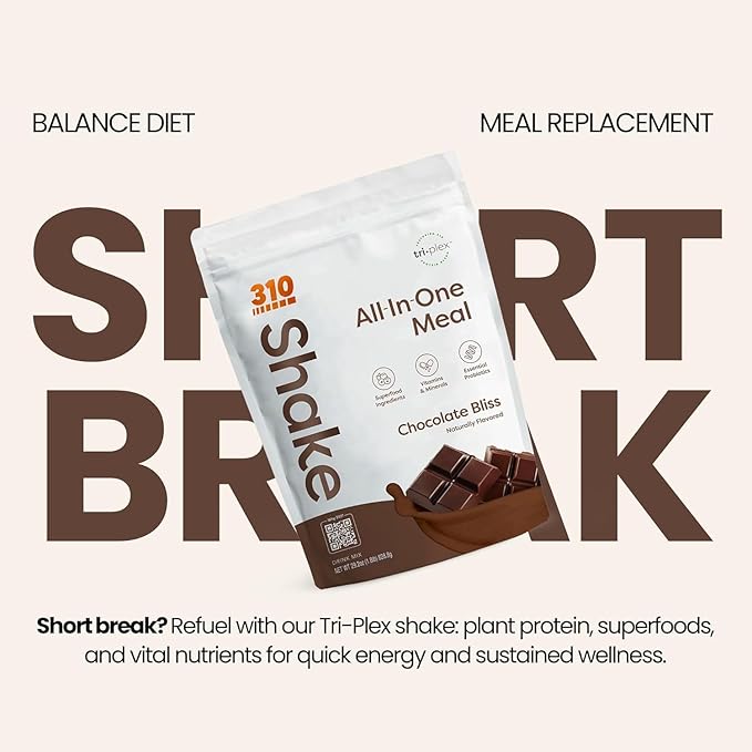 310 Nutrition All-In-One Meal Replacement Shake-Superfood Protein with Fiber, Probiotics & Adaptogens โ Low Carb, Vegan, Keto & Paleo Friendly - ๐ฎ๐ด ๐ฆ๐ฒ๐ฟ๐๐ถ๐ป๐ด๐ ๐๐ต๐ผ๐ฐ๐ผ๐น๐ฎ๐๐ฒ ๐๐น๐ถ๐๐