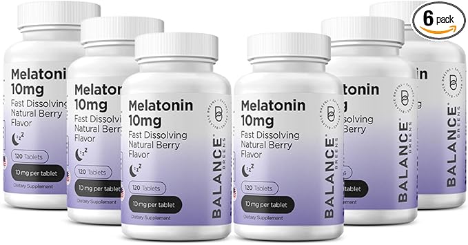 Balancebreens Melatonin 10mg Fast-Dissolve, 120 Tablets โ Natural Sleep Aid for Restful Nights, Drug-Free Support for Relaxation and Tranquility
