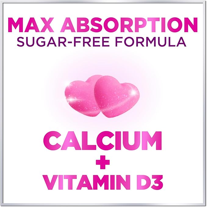 Sugar-Free Calcium Supplements for Women + 400 IU Vitamin D3 - Calcium Chews Gummy for Bone & Immune Support, Supports Teeth & Bone Strength, Chewable Calcium Supplement for Women & Men - 60 Gummies