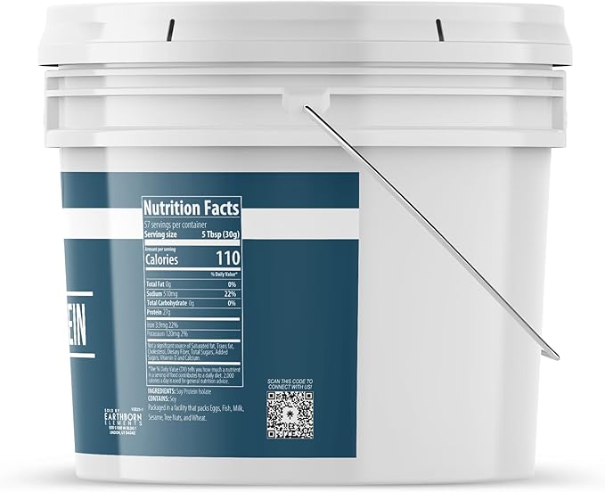Earthborn Elements Soy Protein Powder1 Gallon Bucket, Always Pure, Smoothies & Shakes (3.8 Pounds)