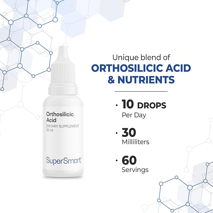 Supersmart - Orthosilicic Acid (Advanced Formula) - Silicon Supplement - with MSM, Choline, Carnitine, Boron, Minerals | Non-GMO & Gluten Free - 30 ml