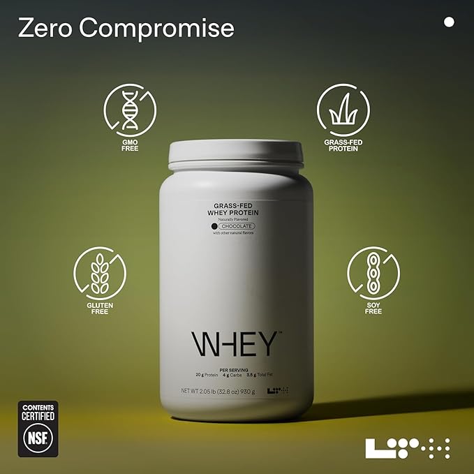 LTH Whey Protein - Grass-Fed Whey Protein Powder - New Zealand Grass-Fed Whey - with Amino Acids - Aids Lean Muscle & Recovery - Supports Immune & Liver Health - Chocolate, 930 Grams