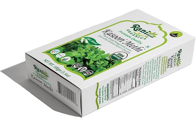 Rani Organic Fenugreek Leaves Dried (Kasoori Methi) 3.5oz (100g) ~ All Natural | Vegan | Gluten Friendly | NON-GMO | Indian Origin | USDA Certified Organic