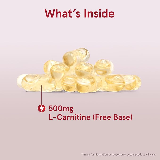 Jarrow Formulas L-Carnitine 500 mg - 100 Veggie Licaps - Important Cofactor for Energy Production (ATP) from Fats - Dietary Supplement - Vegan - Up to 100 Servings