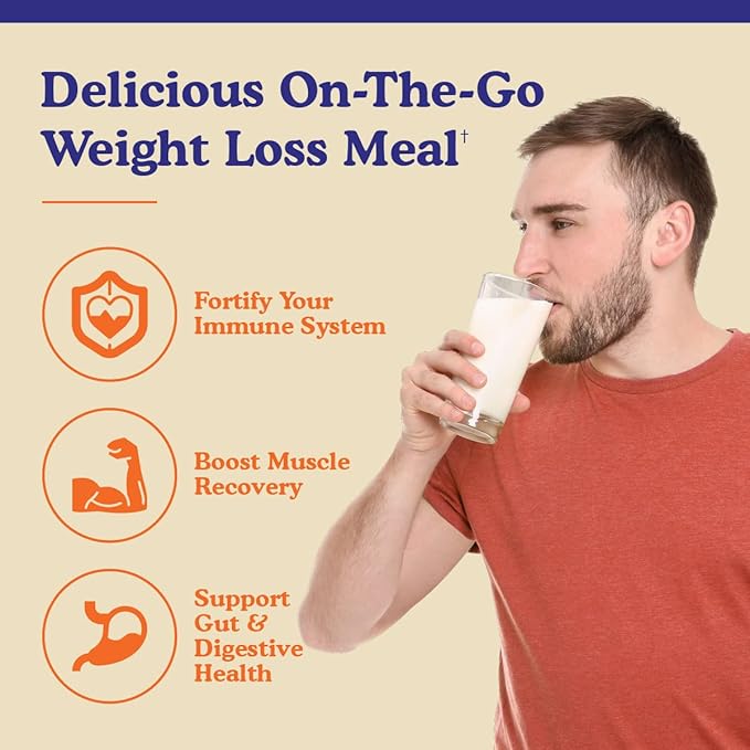 Meal Replacement Shakes, 21g Protein, Vegan Plant Based Protein Powder, Apple Cider Vinegar, Digestive Enzymes, All in One Shake for Women & Men (10 Servings, Vanilla Cream)