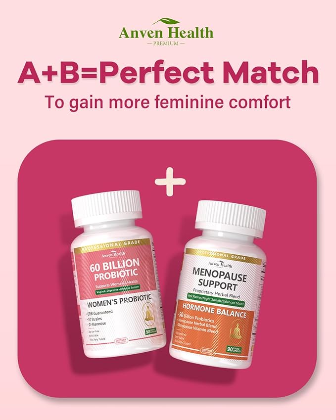 Probiotics for Women Digestive Health - 60 Billion Vaginal Probiotic & Organic Prebiotics with Cranberry Extract & D-Mannose for Gut, Digestive, Urinary, Immune Healthไธจ180 Veggie Caps
