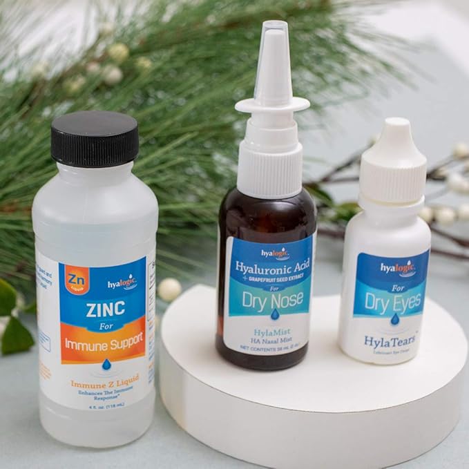 Hyalogic Liquid Zinc Supplement for Immune Support (4 Oz) - Daily Mineral Support Enhanced w/Hyaluronic Acid for Hydration – Immune Zinc Liquid for Men and Women – Gluten Free, Cruelty Free