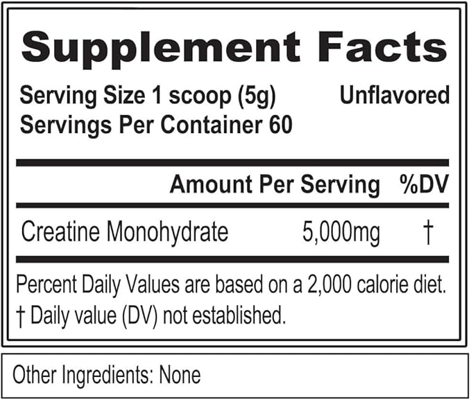 Evlution Nutrition Creatine 5000 - Supports Faster Recovery, Lean Muscle Growth & Performance - Pre & Post Workout Powder - 5000mg Pure Creatine Monohydrate Per Serving - 60 Servings - Unflavored