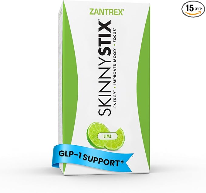SkinnyStix Lime GLP-1 Support Powder Energy Drink, Metabolic Support, Appetite Control, Natural Energy Boost | 15 Single-Serving Packets