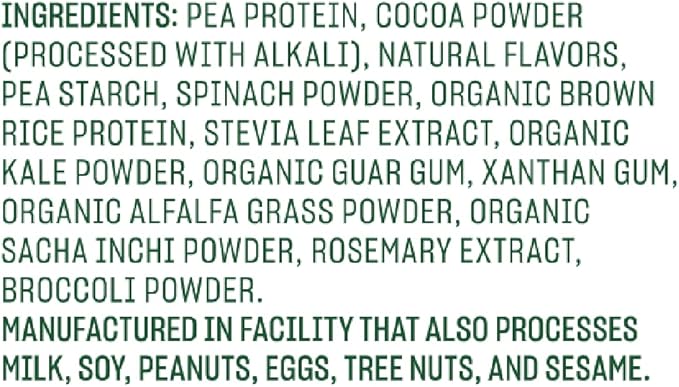 Vega Protein and Greens Protein Powder Chocolate (19 Servings) - 20g Plant Based Protein Plus Veggies, Vegan, Non GMO, Pea Protein for Women and Men, 1.4lb (Packaging May Vary)