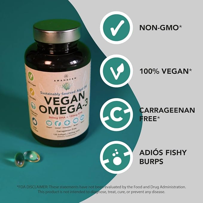 Vegan Powerhouse Combo. Omega-3 from Algal Oil & Vitamin D3 + K2. Plant-Based 5000 iu VIT D from Algae. 100 mcg All-Trans MK-7 Vita K. Carrageenan Free Veggie Softgels.