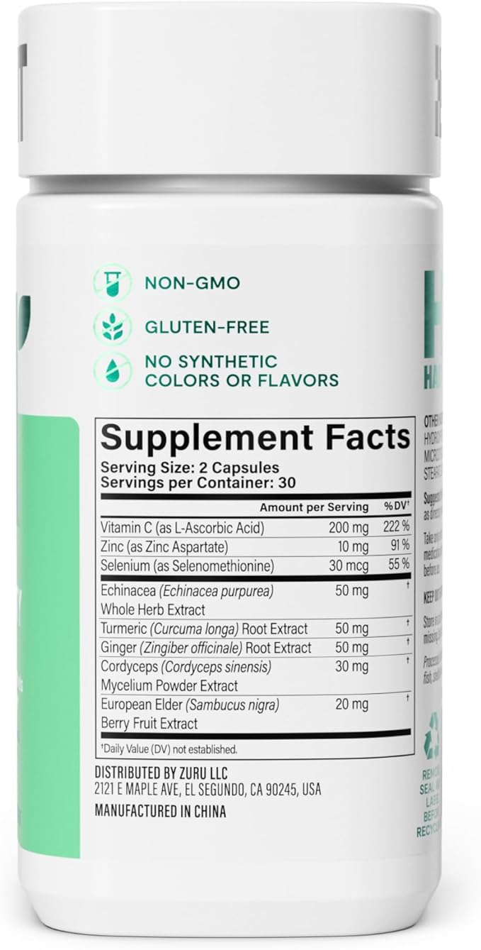 Habit Immunity Supplement 2 Pack (120 Capsules) - New Look, Echinacea, Elderberry, Turmeric, Zinc Blend to Support Immune Health and Antioxidant Levels, Vegan, Non-GMO