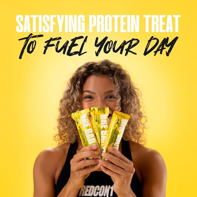 REDCON1 MRE Protein Bar, Iced Lemon Cake - 20g of Whole Food Protein + MCT Oil - Easily Digestible, Macro Balanced Low Sugar Meal Replacement Bar (12 Bars)