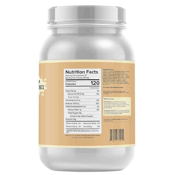 Plant Based Protein Powder, Slow Churn Vanilla Ice Cream | Vegan, Low Net Carbs, Non Dairy, Gluten Free, No Sugar Added | 1.8 Lb - 27 Servings