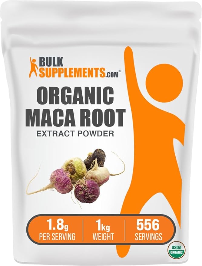 BulkSupplements.com Organic Maca Root Extract Powder - Maca Supplement, Maca Powder Organic, Maca Extract - Vegan & Gluten Free, 1.8g of per Serving, 1kg (2.2 lbs) (Pack of 1)