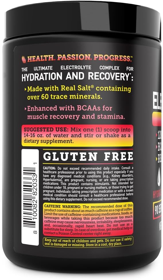 Pre-Workout Electrolyte + Energy Powder Drink Mix (90 Servings | Pink Lemonade) w/ 0 Sugar +BCAAs +B-Vitamins Electrolyte Supplement w Potassium Zinc & Magnesium for Hydration - Keto Electrolytes