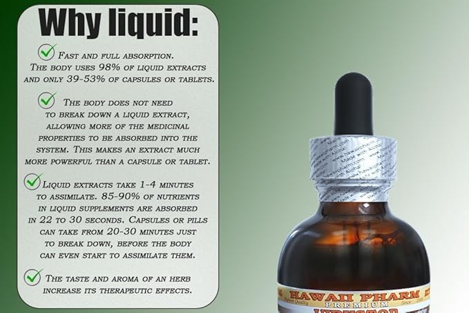 Hawaii Pharm Broccoli Alcohol-Free Liquid Extract, Organic Broccoli (Brassica Oleracea) Seed Glycerite Natural Herbal Supplement 4 oz