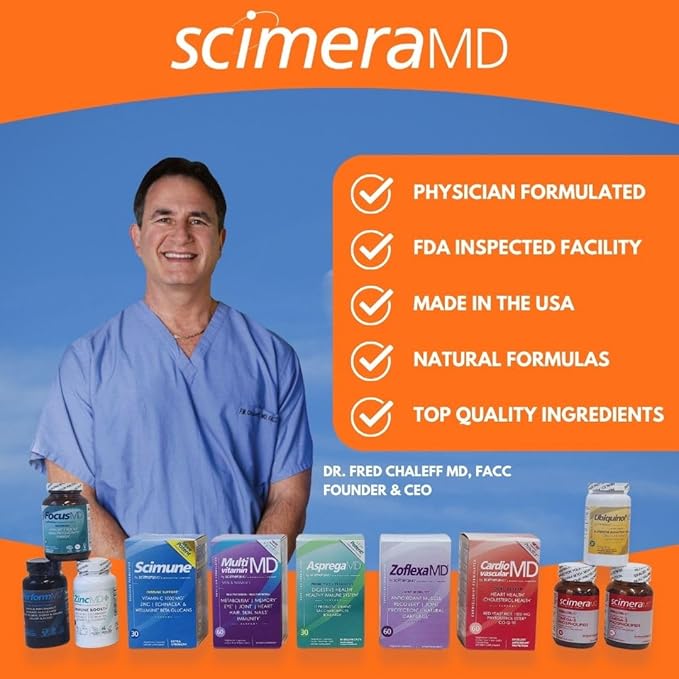 ScimeraMD® Scimune Immune Support Vitamin Supplement with Zinc, Quercetin, Vitamin C, Echinacea, and Wellmune®, 14 CT