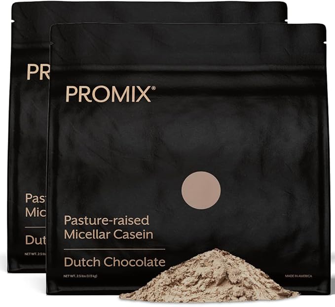 ProMix Nutrition Casein Protein Powder, Chocolate - Grass-Fed - Slow & Sustained Recovery Post Workout Fitness - Shakes, Smoothies, Baking & Cooking Recipes - Gluten-Free - 5 Pound (Pack of 2)