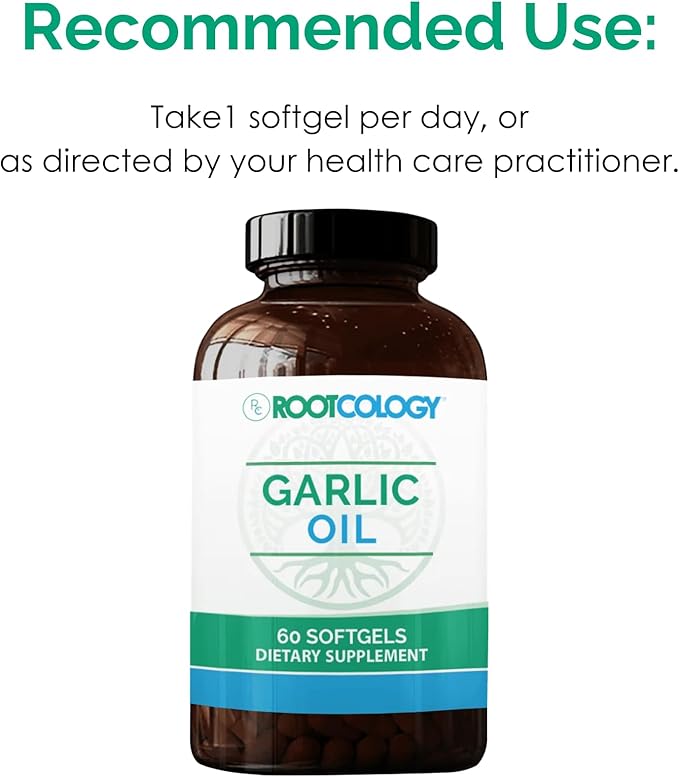 Rootcology by Dr. Izabella Wentz | Garlic Oil | Softgels with Garlic Oil and Parsley Oil, Enteric-Coated to Reduce Odor | Supporting Immune System and Cardiovascular Health | 60 Softgels