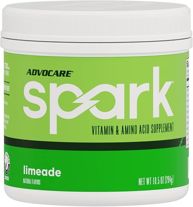 AdvoCare Spark Vitamin & Amino Acid Supplement - Focus & Energy Drink Powder Mix with Vitamin A, B-6, C & E - Also Includes L-Carnitine & L-Tyrosine - Limeade - 10.5 oz
