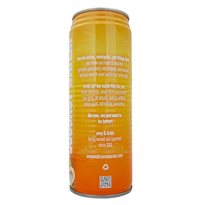 Amy & Brian Coconut Water with Pulp, 17.5 Fl Oz (Pack of 24)