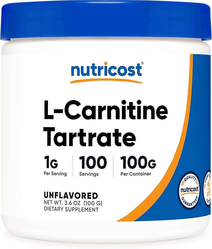 Nutricost L-Carnitine Tartrate Powder (100 Grams) - 1 Gram per Serving; 100 Servings