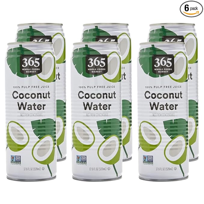365 by Whole Foods Market, Coconut Water, 17.6 Fl Oz (Pack of 6)