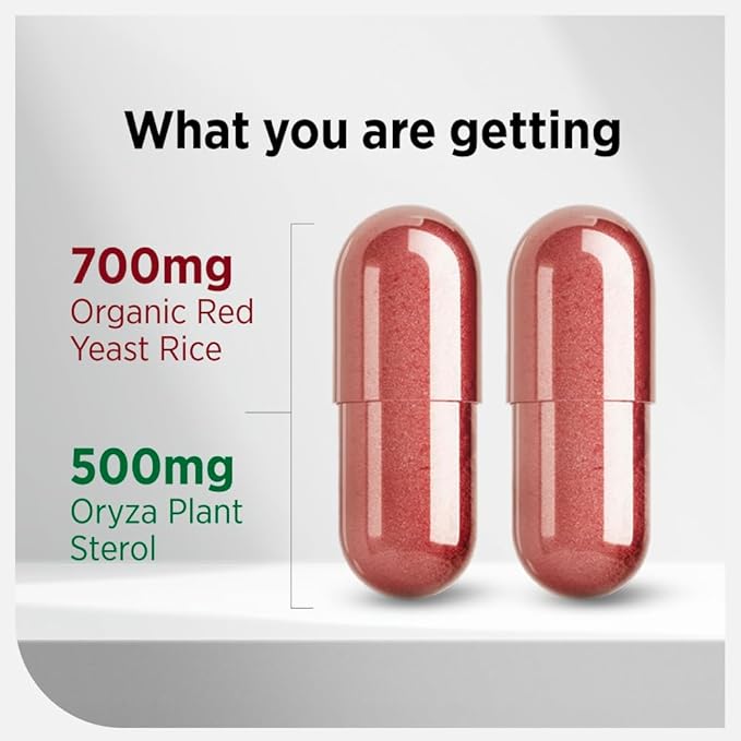 LABO Nutrition CHOLRestore – Red Yeast Rice with Phytosterol Health Supplement, Supports Healthy Cholesterol Levels, Citrinin, Aflatoxin & Soy Free, 90 Vegetarian Capsules