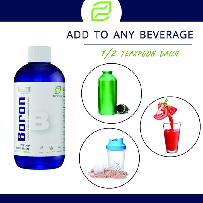 Liquid Boron | 3 Month Supply | Support Graceful Aging | Support Calcium and Magnesium Absorption
