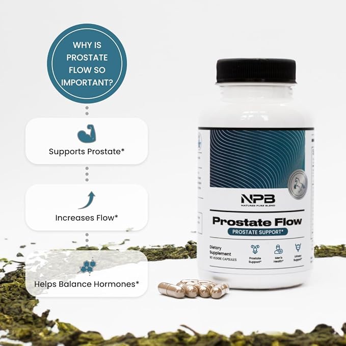 Nature’s Pure Blend Prostate Flow – Prostate Health Supplements for Men with Saw Palmetto, Herbal Complex and Essential Nutrients – Support for Flow, Balance, Hair Strength, and Wellness – 90 Capsules