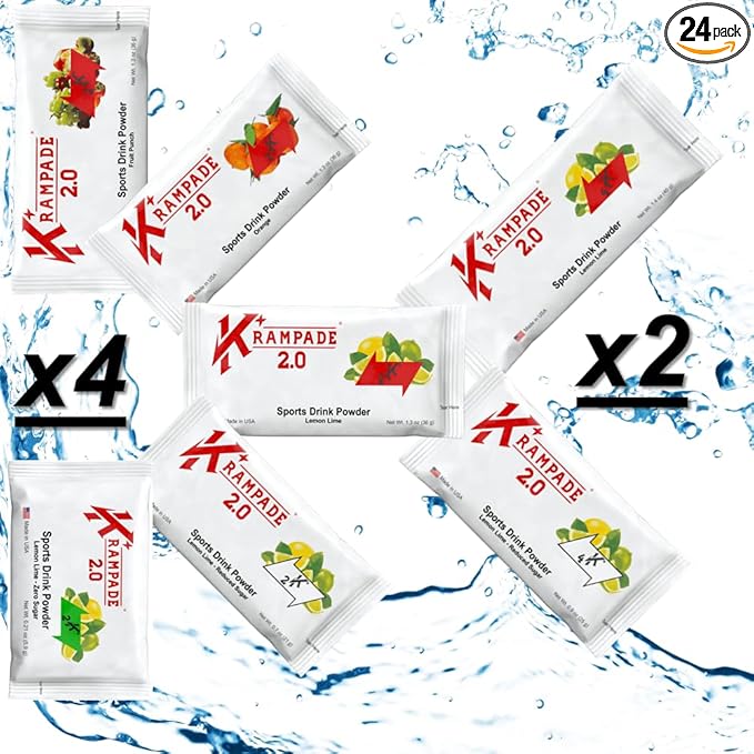 Potassium Magnesium Supplement Electrolytes Powder - 50 mg Mag + 2000 mg K, >2X More Than Coconut Water | Cramp Relief | Hydration Packets