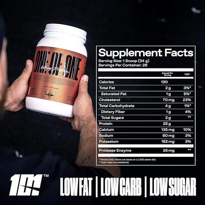 ONE OF ONE Whey Protein Powder – 25g Whey Protein Concentrate with Digestive Enzymes, Gluten Free, Low Carb, Post-Workout Recovery – Toasted Marshmallow Flavor, 2lb