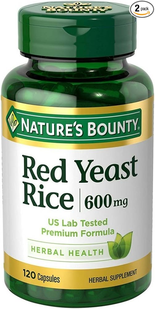 Nature's Bounty Red Yeast Rice 600mg 120 Capsules (Pack of 2)