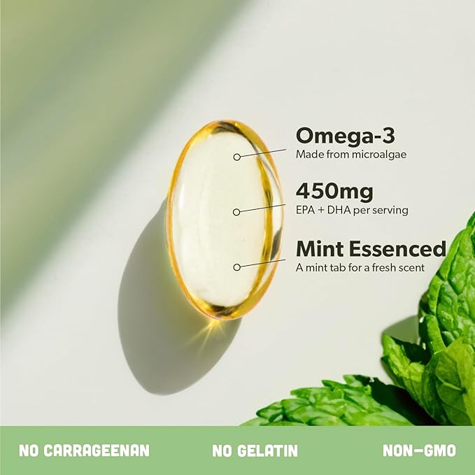Vegan Omega 3 & Vegan Vitamin D3 + K2 Supplement Bundle - Plant-Based DHA & EPA Fatty Acids, 4000 IU Vitamin D3 and 100mcg Vitamin K2 as Mk7